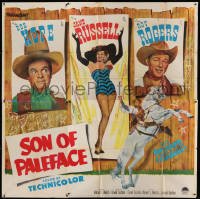 4w102 SON OF PALEFACE 6sh '52 Roy Rogers & Trigger, Bob Hope & sexy Jane Russell, rare!