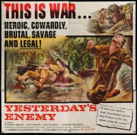 4w110 YESTERDAY'S ENEMY 6sh '59 Val Guest, Stanley Baker, Hammer World War II, this is war!