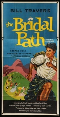 4w014 BRIDAL PATH English 3sh '59 Amstutz artwork of Scottish Bill Travers chased by many women!