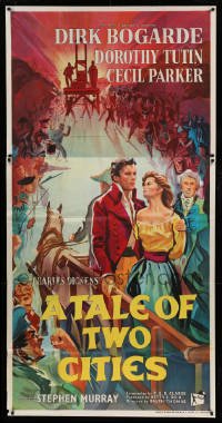 4w021 TALE OF TWO CITIES English 3sh '58 art of Dirk Bogarde on his way to execution!