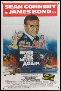 4w025 NEVER SAY NEVER AGAIN advance English 40x60 '83 art of Sean Connery as James Bond by R. Obrero