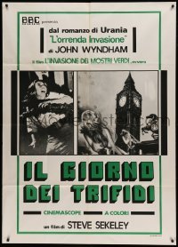 4w258 DAY OF THE TRIFFIDS Italian 1p R70s classic English sci-fi horror, different monster images!