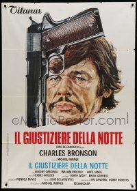 4w262 DEATH WISH Italian 1p '74 great different Ciriello art of Charles Bronson & giant gun!