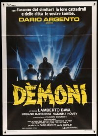 4w263 DEMONS Italian 1p '85 Dario Argento, Enzo Sciotti artwork of shadowy monster people!