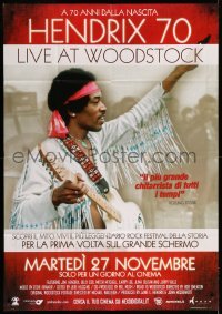 4w279 HENDRIX 70 LIVE AT WOODSTOCK advance Italian 1p '12 cool image of Jimi with guitar at concert!