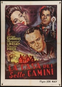 4w283 HOUSE OF THE SEVEN GABLES Italian 1p R50s George Sanders, Margaret Lindsay, Vincent Price!
