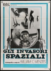 4w288 INVADERS FROM MARS Italian 1p R76 classic, different images of monsters from outer space!