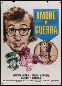 4w297 LOVE & DEATH Italian 1p '75 different artwork of Woody Allen & Diane Keaton!