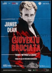 4w313 REBEL WITHOUT A CAUSE Italian 1p R14 Nicholas Ray, different image of bad boy James Dean!