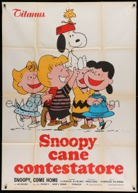 4w323 SNOOPY COME HOME Italian 1p '72 Schulz, Peanuts, Charlie Brown, different art of Snoopy!
