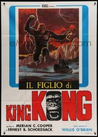 4w324 SON OF KONG Italian 1p R76 completely different Fertino art of the giant ape carrying girl!