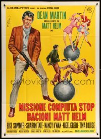 4w352 WRECKING CREW Italian 1p '69 Brini art of Dean Martin as Matt Helm with sexy spy babes!