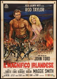 4w353 YOUNG CASSIDY Italian 1p '65 John Ford, different art of Rod Taylor & sexy Julie Christie!