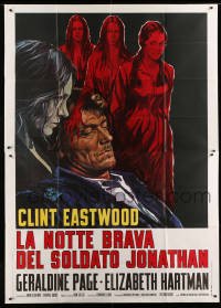 4w124 BEGUILED Italian 2p '71 different art of bloody Clint Eastwood & Geraldine Page, Don Siegel