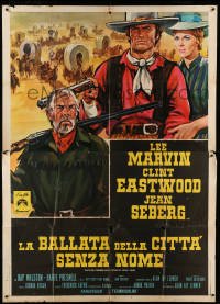 4w151 PAINT YOUR WAGON Italian 2p '70 different Colizzi art of Clint Eastwood, Marvin & Seberg!