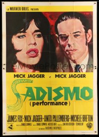 4w152 PERFORMANCE Italian 2p '71 directed by Nicolas Roeg, art of Mick Jagger by Enzo Nistri!
