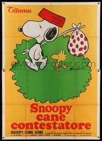 4w157 SNOOPY COME HOME Italian 2p '72 different Charles M. Schulz art of Snoopy & Woodstock!