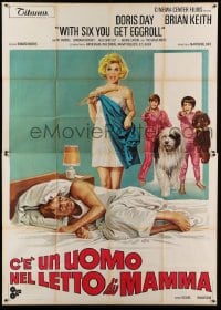 4w170 WITH SIX YOU GET EGGROLL Italian 2p '68 different art of Doris Day, Brian Keith, dog & kids!