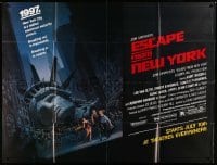 4w046 ESCAPE FROM NEW YORK subway poster '81 Carpenter, art of decapitated Lady Liberty by Jackson!