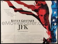 4w051 JFK subway poster '91 directed by Oliver Stone, Kevin Costner as Jim Garrison in U.S. flag!