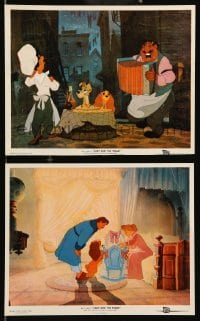 4x950 LADY & THE TRAMP 2 color 8x10 stills '55 Disney cartoon w/classic spaghetti scene in the alley