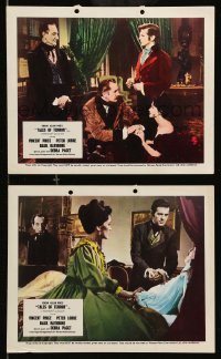 4x295 TALES OF TERROR 2 color English FOH LCs '62 Vincent Price, Basil Rathbone, Debra Paget!