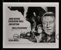4x860 HELLFIGHTERS 3 8x10 stills '69 John Wayne as fireman Red Adair, Katharine Ross, all with art!