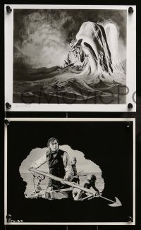 4x809 MOBY DICK 4 8x10 stills R76 John Huston, great art of Gregory Peck as Ahab and whale!