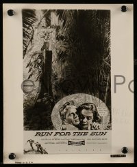 4x981 RUN FOR THE SUN 2 8x10 stills '56 Richard Widmark, Jane Greer, both with poster art!