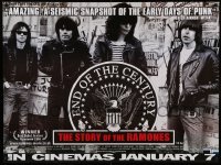 4y176 END OF THE CENTURY: THE STORY OF THE RAMONES advance British quad '05 cool image of the band!