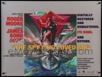 4y202 SPY WHO LOVED ME DS British quad R08 artwork of Roger Moore as James Bond by Bob Peak!