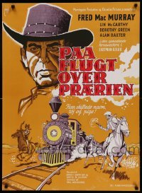 4y221 FACE OF A FUGITIVE Danish '59 cowboy Fred MacMurray is falsely accused of murder, Lundvald!