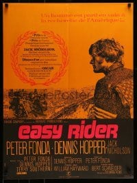 4y339 EASY RIDER French 23x31 R80s Peter Fonda, motorcycle biker classic directed by Dennis Hopper