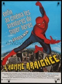 4y366 SPIDER-MAN French 23x31 '78 Marvel Comic, great image of Nicholas Hammond as Spidey!