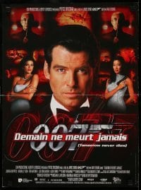 4y392 TOMORROW NEVER DIES French 16x21 '97 Pierce Brosnan as Bond, Michelle Yeoh, Teri Hatcher!