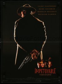 4y399 UNFORGIVEN French 15x20 '92 classic image of gunslinger Clint Eastwood with his back turned