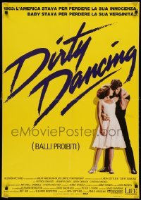 4y406 DIRTY DANCING Italian 1sh '87 great image of Patrick Swayze & Jennifer Grey dancing!
