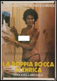 4y413 NAKED WILD ERECTIONS Italian 1sh '83 close up of sexy naked Ajita Wilson!