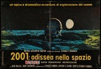 4y453 2001: A SPACE ODYSSEY Cinerama Italian 18x27 pbusta '68 Kubrick, cool image of pod on moon!