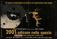 4y452 2001: A SPACE ODYSSEY Cinerama Italian 18x27 pbusta '68 Kubrick, astronaut floating in space!