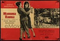 4y471 MAMMA ROMA Italian 19x27 pbusta '62 Pier Paolo Pasolini, Anna Magnani dancing with boy!
