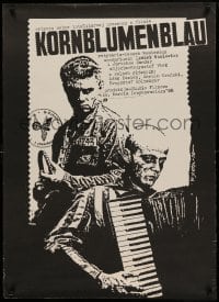 4y828 KORNBLUMENBLAU Polish 27x37 '89 Jakub Erol artwork of prisoner playing accordion!