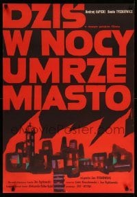 4y872 DZIS W NOCY UMRZE MIASTO Polish 23x33 '61 Kalina Jedrusik, Wiktor Gorka art of burning city!