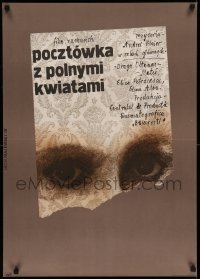 4y892 ILUSTRATE CU FLORI DE CAMP Polish 23x32 '75 close-up artwork of eyes by Lech Majewski!