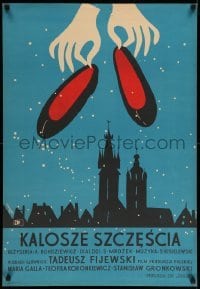 4y917 LUCKY BOOTS Polish 23x34 '58 Kalosze szczescia, art of city and shoes byu Jerzy Srokowski!