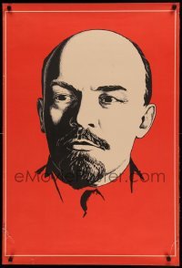 4y665 VLADIMIR LENIN Russian 26x38 '59 close-up artwork of the legendary Communist leader!