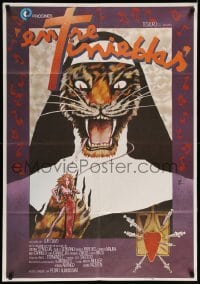 4y278 DARK HABITS Spanish '83 Pedro Almodovar's Entre Tinieblas, wild tiger nun art by Zulueta!