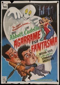 4y285 HOLD THAT GHOST Spanish R75 great art of scared Bud Abbott & Lou Costello, plus sexy babes!