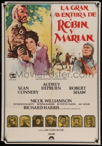 4y313 ROBIN & MARIAN Spanish '76 completely different art of Sean Connery & Audrey Hepburn!