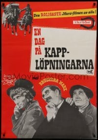 4y051 DAY AT THE RACES Swedish R64 completely different images of the Marx Brothers, horse racing!